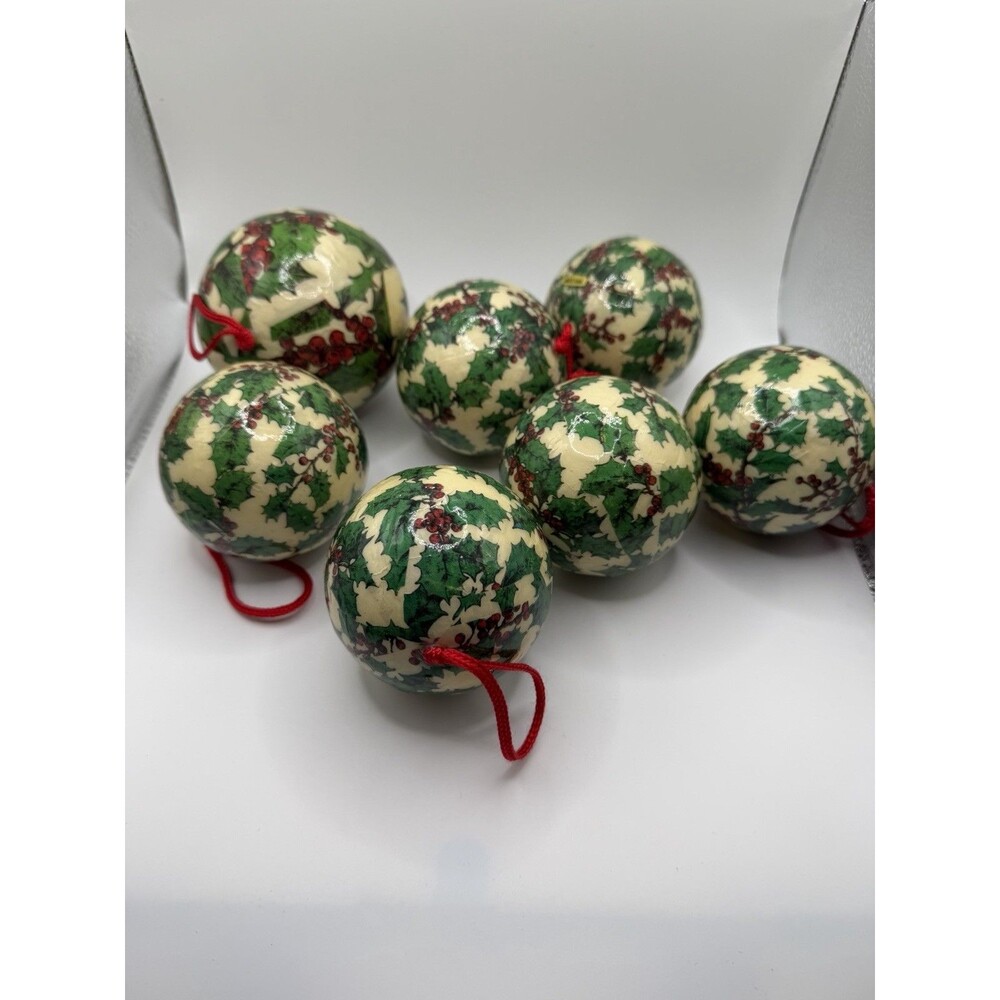 Vintage Decoupage Christmas ball And Heart Ornaments- 21 Total